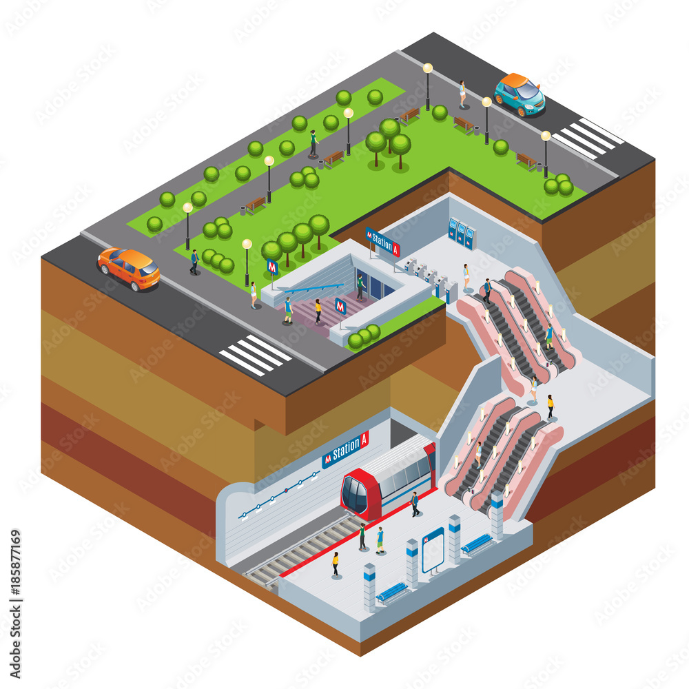 Isometric Metro Station Concept