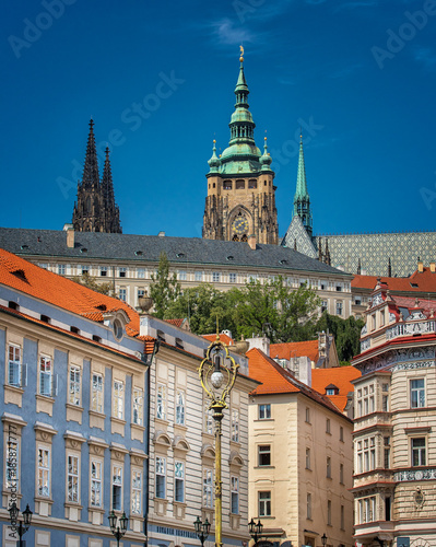 View on houses of Prague with the royal castle