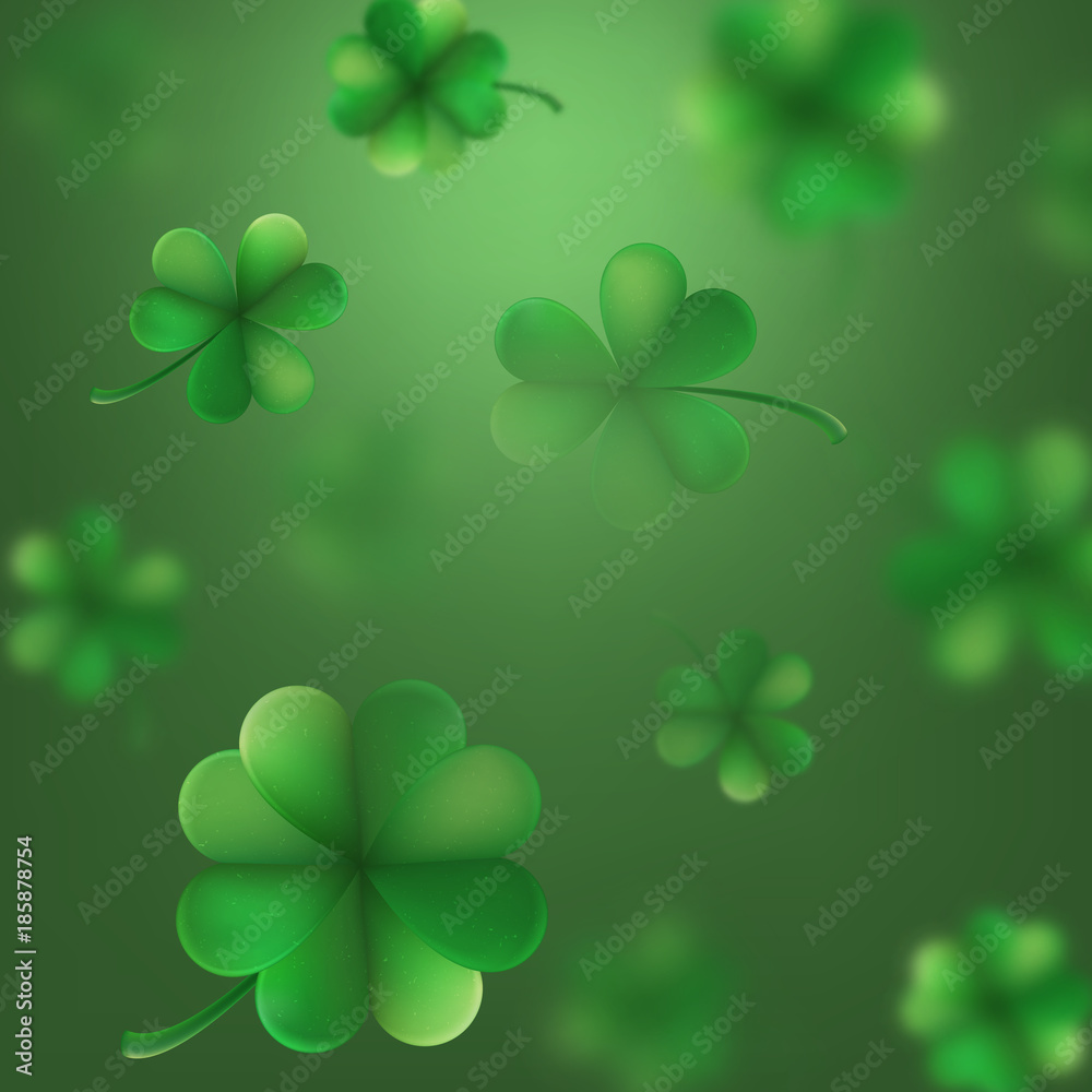 St. Patrick s Day shamrocks blur effect. EPS 10 vector St. Patrick s Day shamrocks blur effect. EPS 10 vector