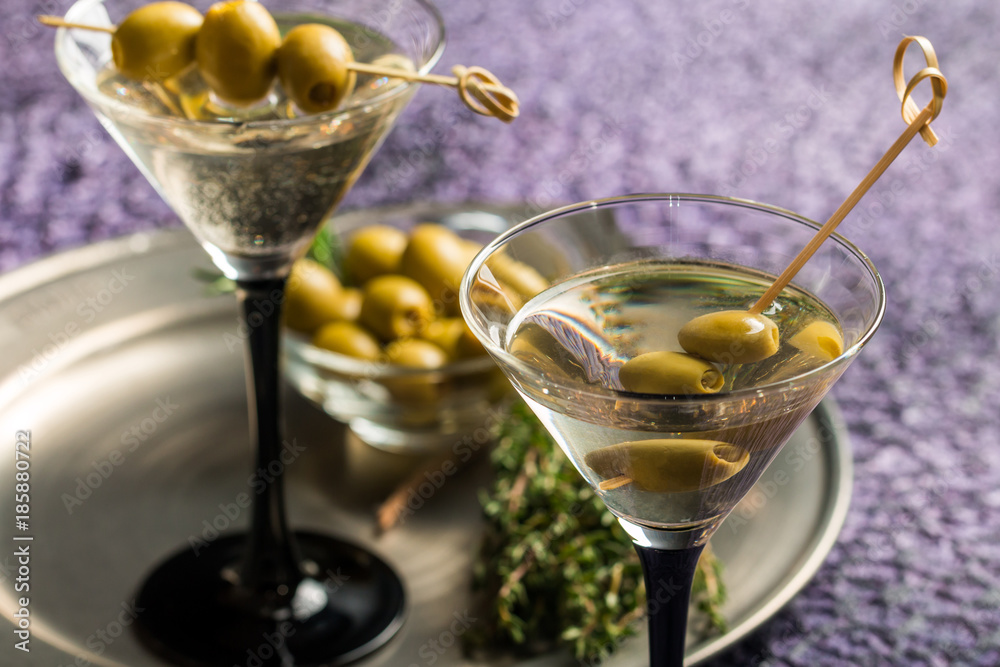 Two glasses of Dry Martini Two glasses of Dry Martini
