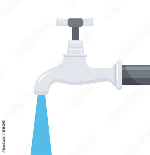Wasserhahn Flat Design Icon
