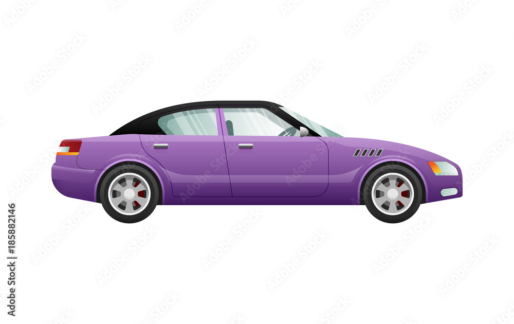 Transport. Isolated Violet Classic Automobile