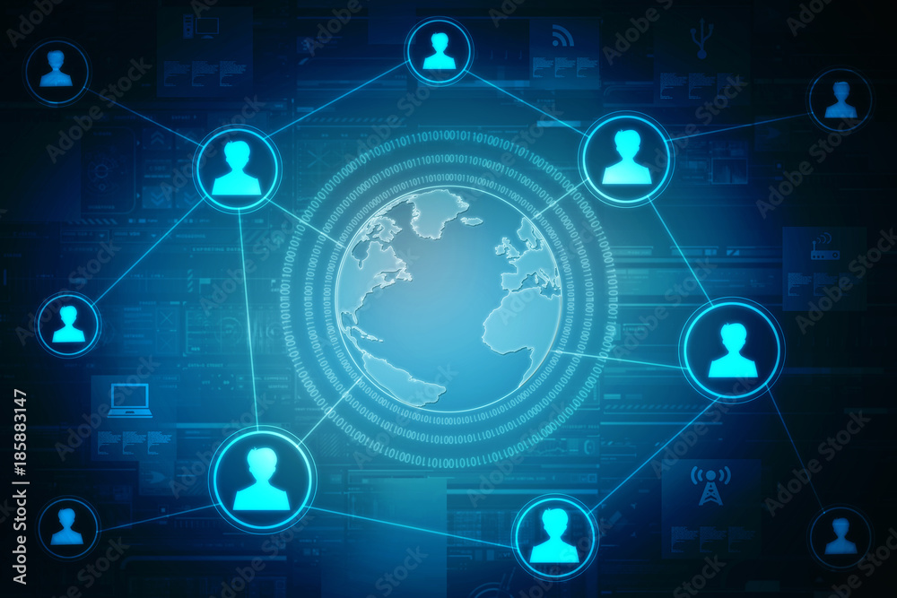 2d illustration Business Network 2d illustration Business Network