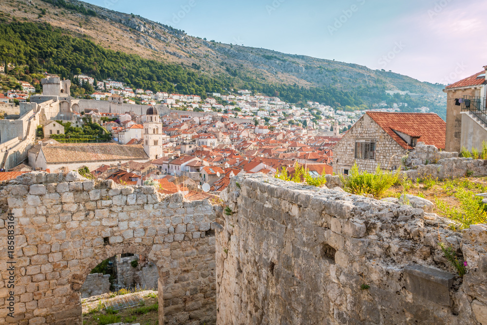 Old city walls of Dubrovnik Croatia