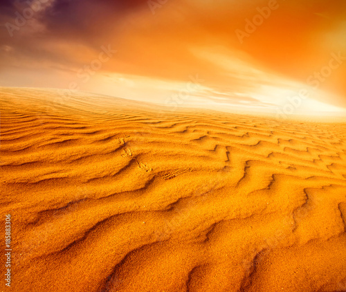 Sunset over the Sahara Desert