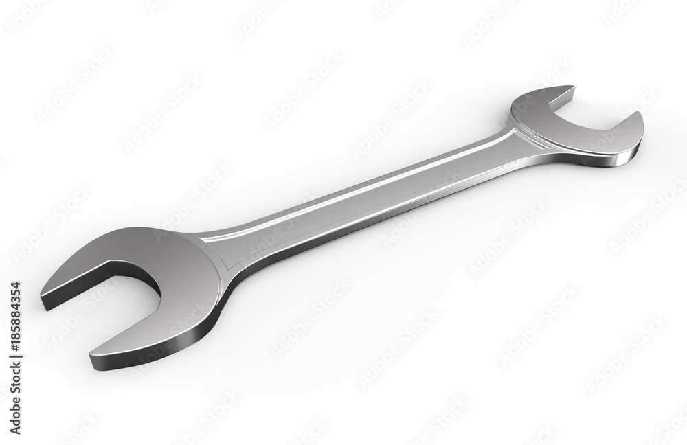 Wrench isolated on white, 3d rendering. Wrench isolated on white, 3d rendering.