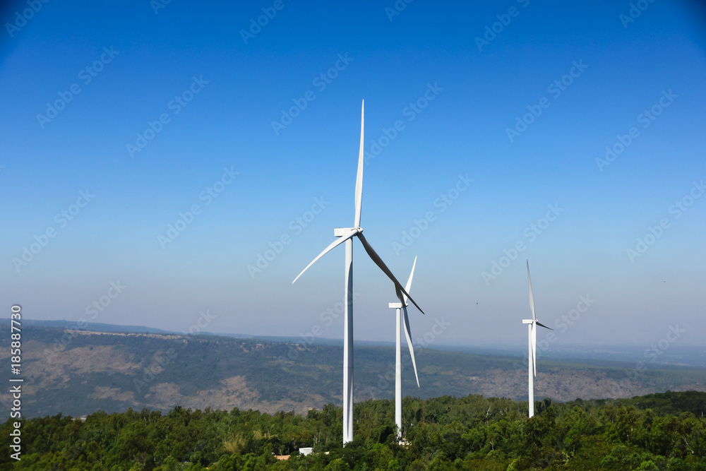 Wind Turbine for alternative energy on background sky Wind Turbine for alternative energy on background sky
