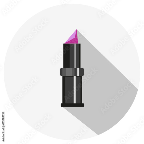 Lipstick icon. Flat color design. Vector illustration.