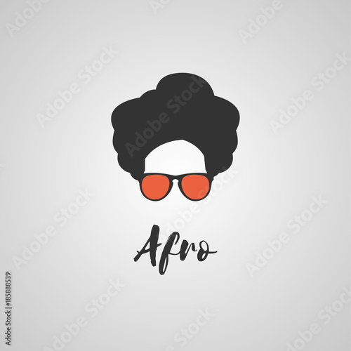 Afro woman with glasses in different styles, Vector illustration template design. Cool african man. Afro Haircut