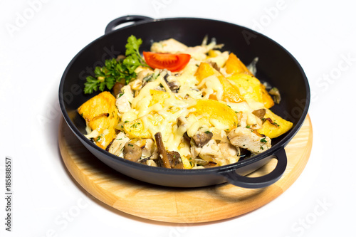 fried potatoes with vegetables