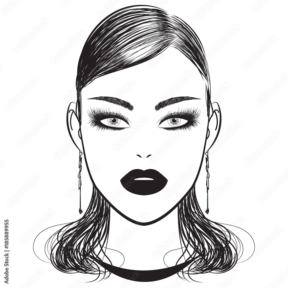 Girl with a holiday makeup. Beauty and fashion makeup, hairstyle ...