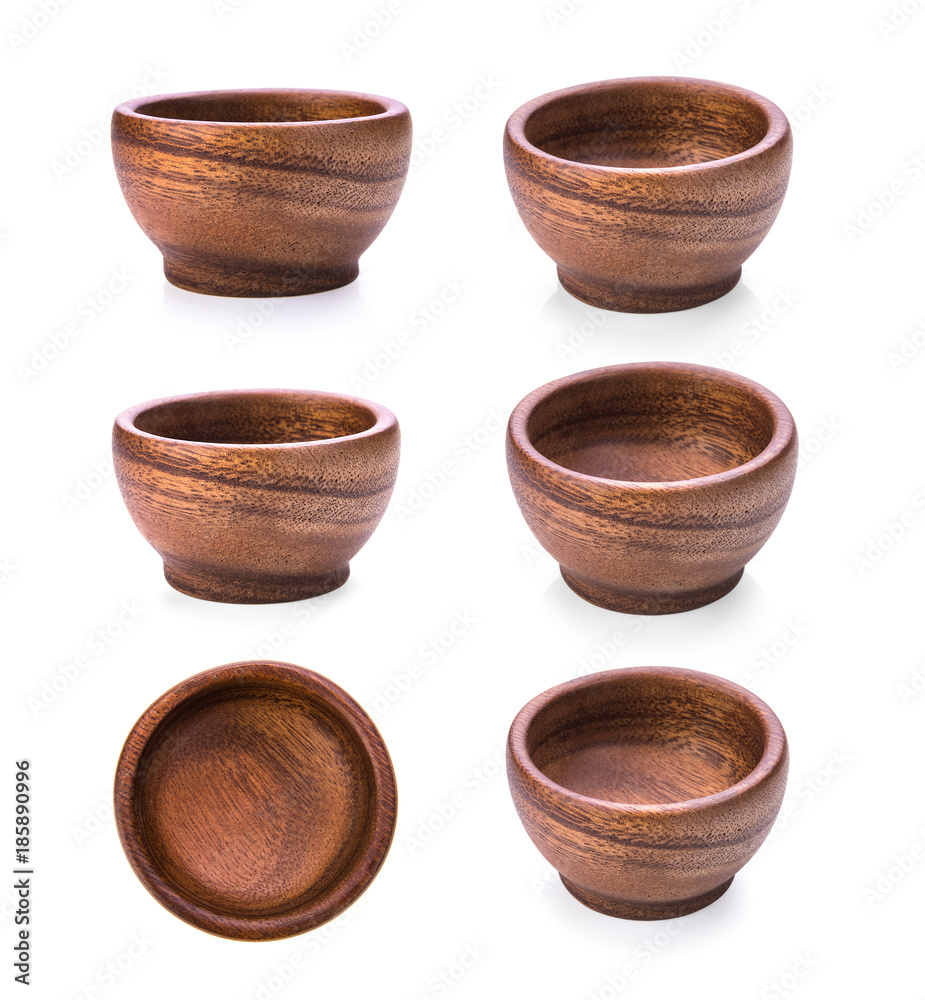 wood bowl on white background wood bowl on white background
