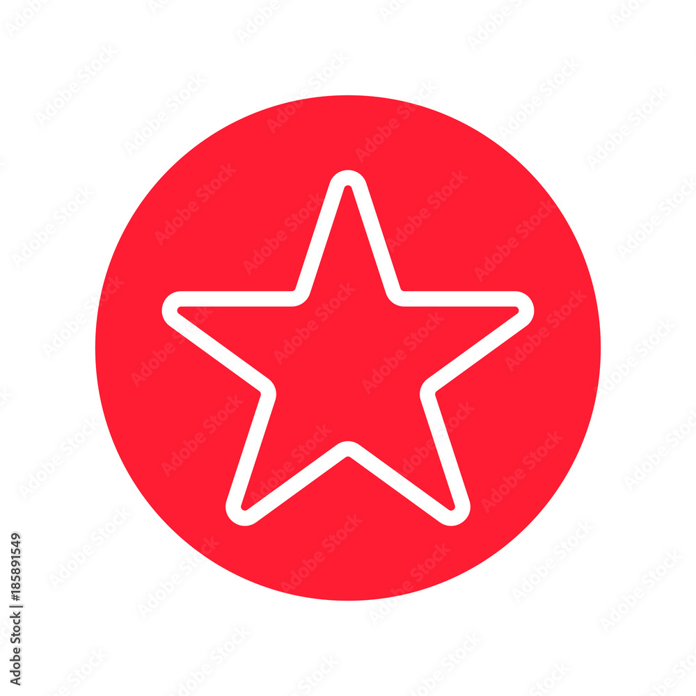 Star button. Star vector icon. White line star icon. 