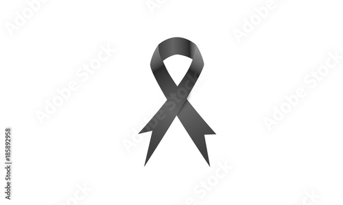 The isolated black awareness ribbon on white background