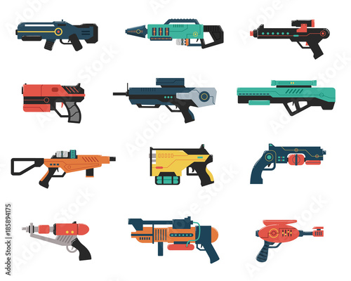 Set of Futuristic Weapons