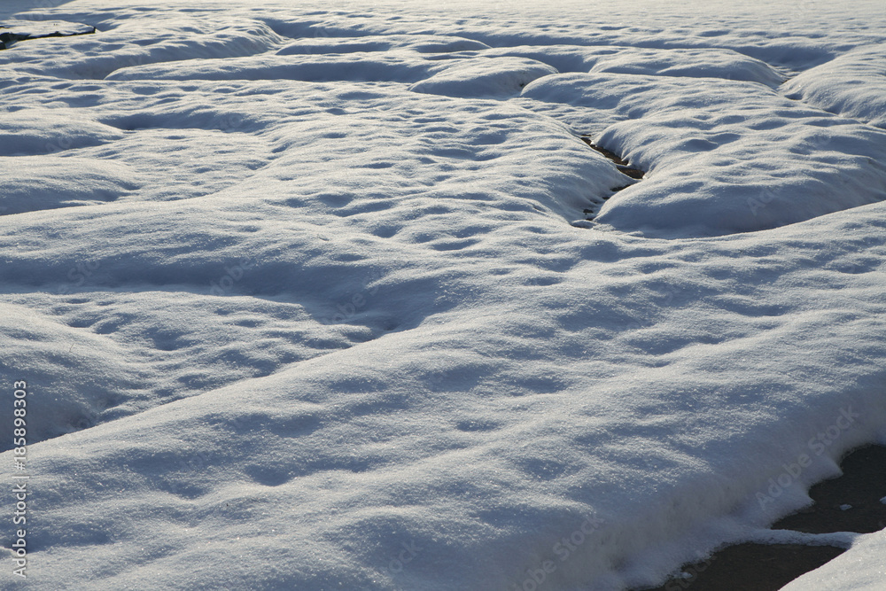 Snow texture, picture of the earth's surface Snow texture, picture of the earth's surface