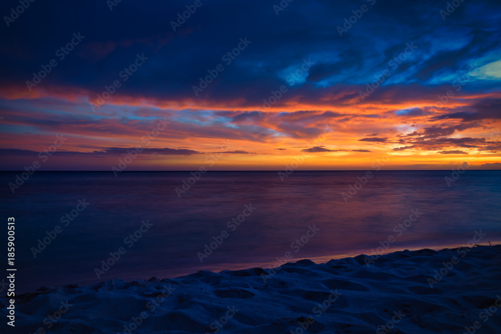 beautiful sunset sea Caribbean Dominican Republic