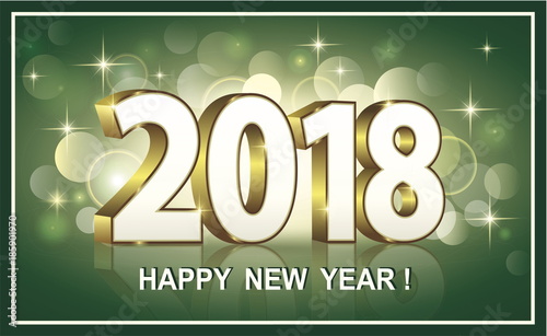 New Year 2018 on a green background 