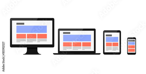 Responsive webdesign Computer Laptop Tablet Pad Smartphone Flat Design
