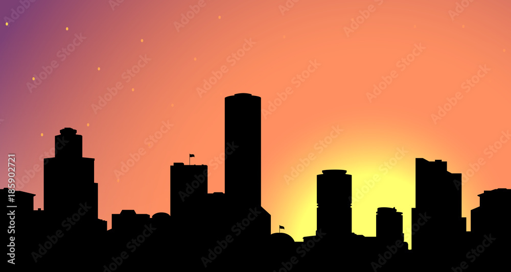 Silhouette of the town.