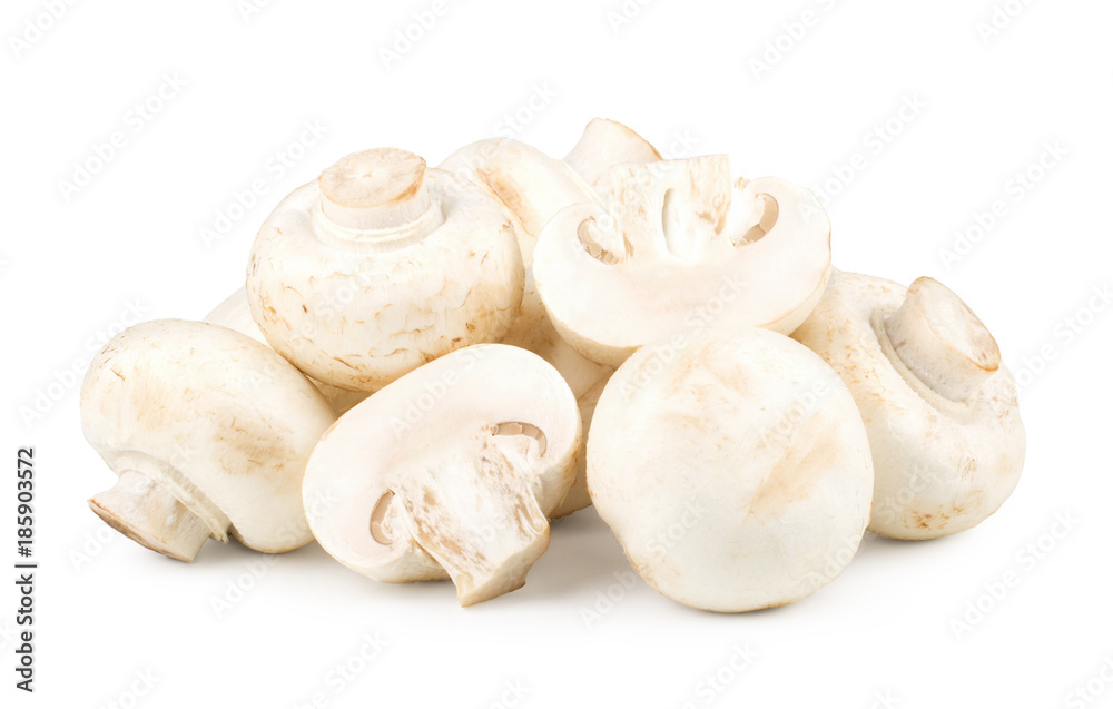 Handful of champignons on a white background. Clipping Path Handful of champignons on a white background. Clipping Path