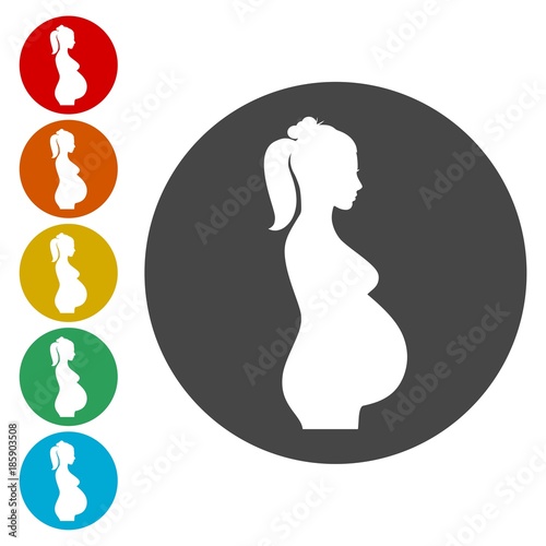 Silhouette pregnant woman - Illustration 