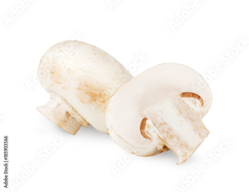 Champignon mushrooms close-up isolated on a white background