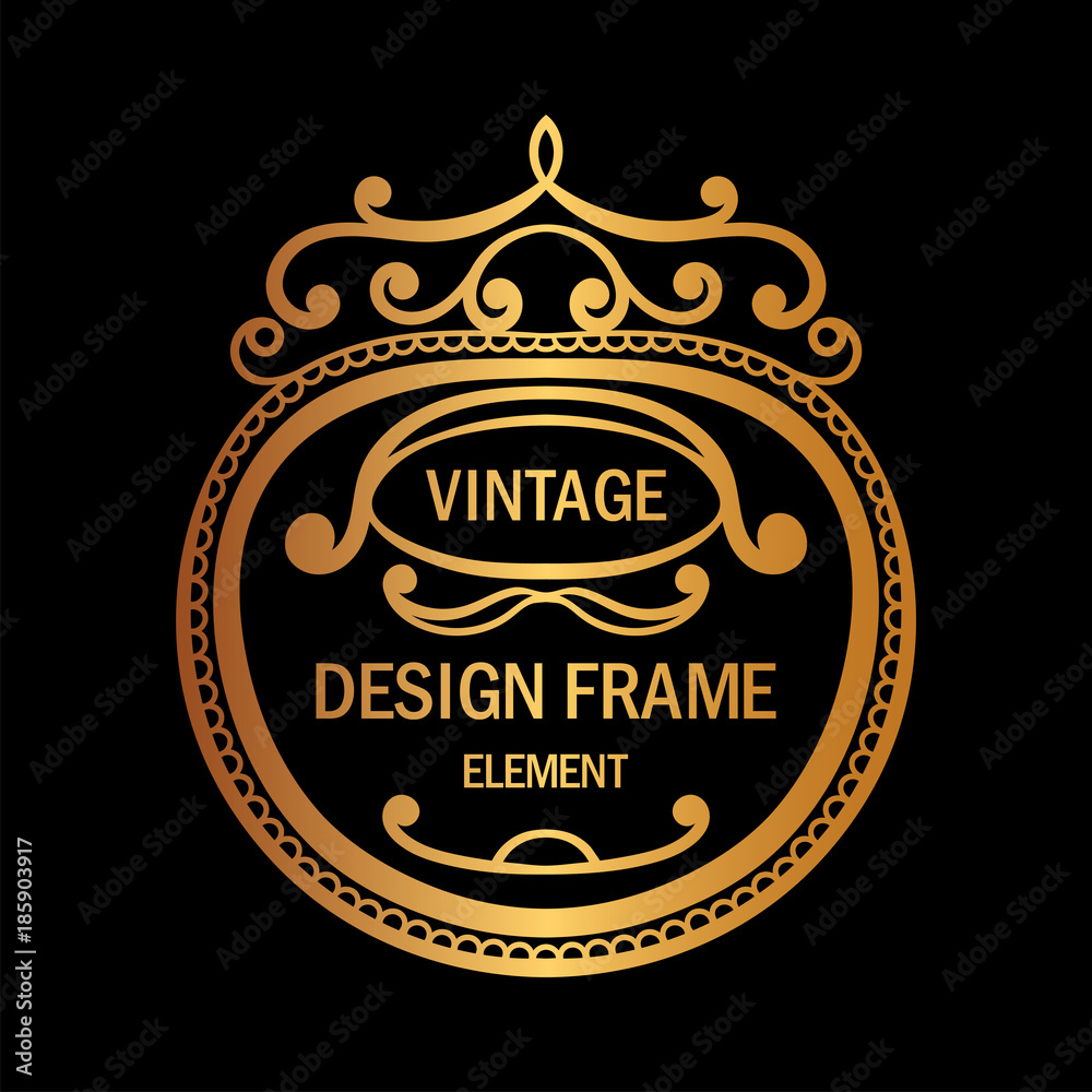 Vintage luxury golden ornamental frame. Template for design. Vector illustration