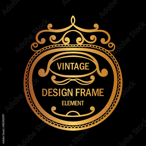 Vintage luxury golden ornamental frame. Template for design. Vector illustration