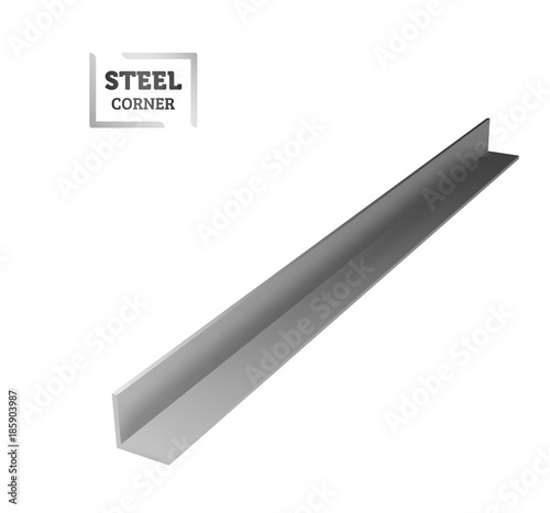 Steel corner. Metalwork logo. Realistic Vector illustration