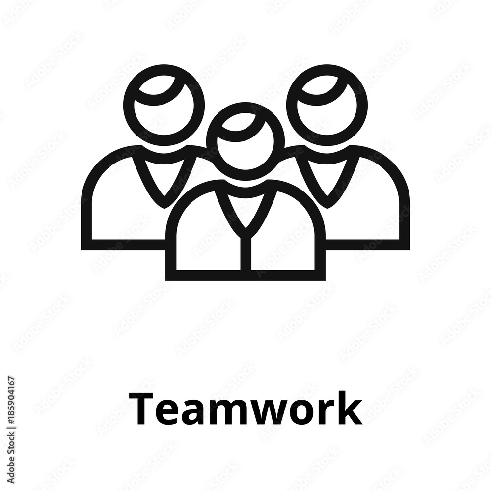 Teamwork thin line icon. Teamwork thin line icon.
