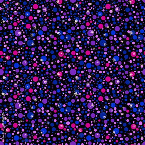 Dot seamless pattern with neon color. Dynamic pattern with bubbles