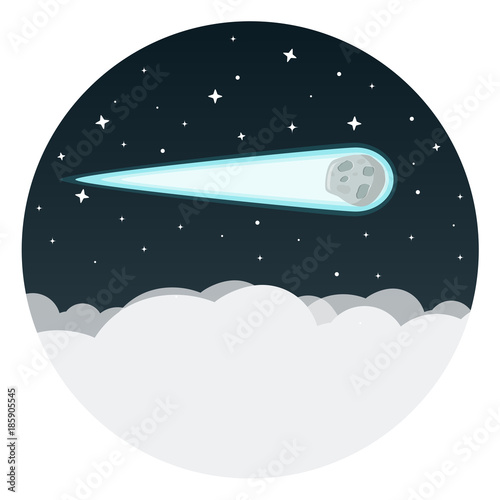 Komet Flat Design Icon