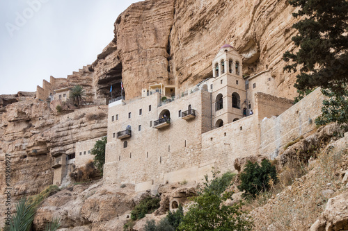Fragment of the monastery of St. George Hosevit (Mar Jaris) in Wadi Kelt near Mitzpe Yeriho in Israel