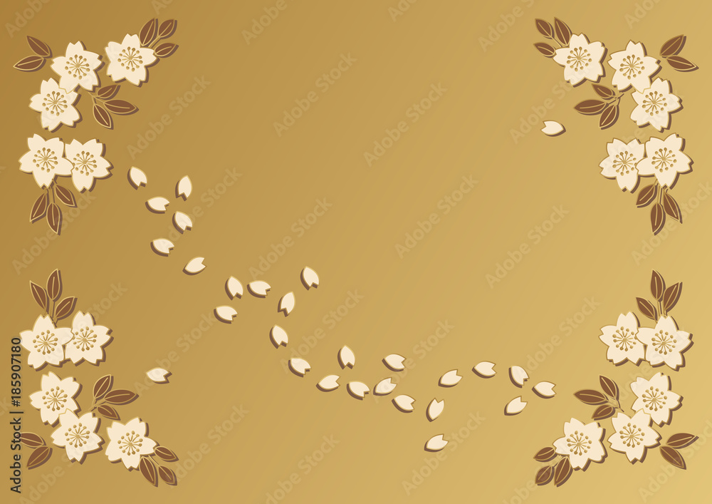 和柄の背景 桜の花の壁紙素材 春の背景素材 Stock Vektorgrafik Adobe Stock