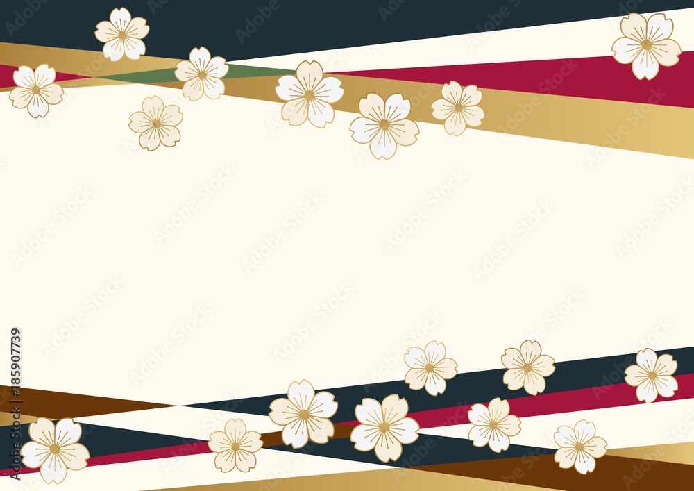 和柄の壁紙 フレーム素材 桜の花のフレーム 春の背景素材 Stock Vector Adobe Stock