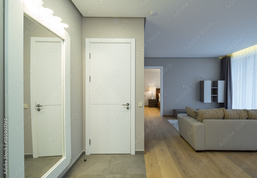 Entrance hall in modern apartment, corridor, flat. Entrance hall in modern apartment, corridor, flat.