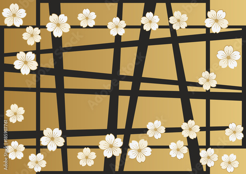 和柄の壁紙。フレーム素材。桜の花のフレーム。春の背景素材。