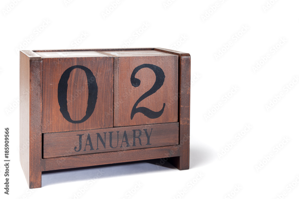 Wooden Perpetual Calendar set to January 2nd Wooden Perpetual Calendar set to January 2nd