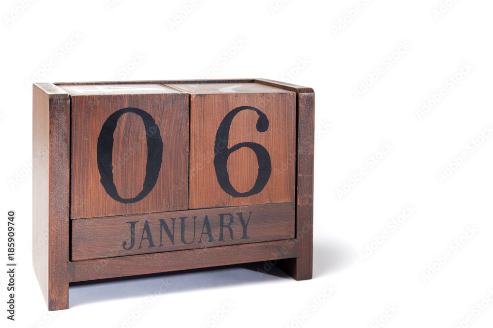 Wooden Perpetual Calendar set to January 6th Wooden Perpetual Calendar set to January 6th