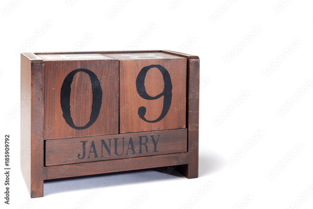Wooden Perpetual Calendar set to January 9th Wooden Perpetual Calendar set to January 9th