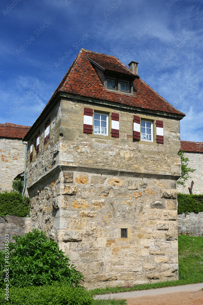 Basteiturm in Rothenburg ob der Tauber, Bayern, Deutschland