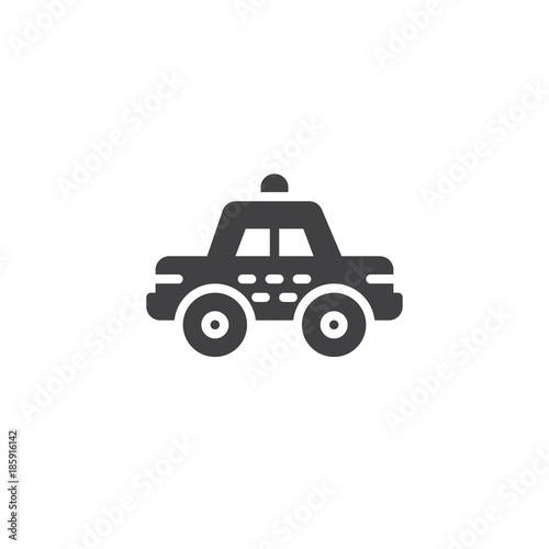 Taxi car icon vector, filled flat sign, solid pictogram isolated on white. Symbol, logo illustration