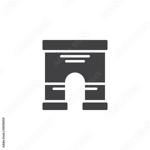 Triumphal arch architecture icon vector, filled flat sign, solid pictogram isolated on white. Symbol, logo illustration
