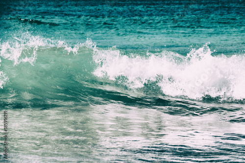 Atlantic Ocean waves on Santa Monica beach, Boa Vista, Cabo Verde, West Africa