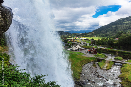 Steinsdalsfossen  waterfall in Norway