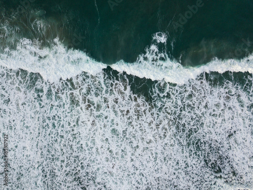 Aerial View on Waves and White Water in Northern California