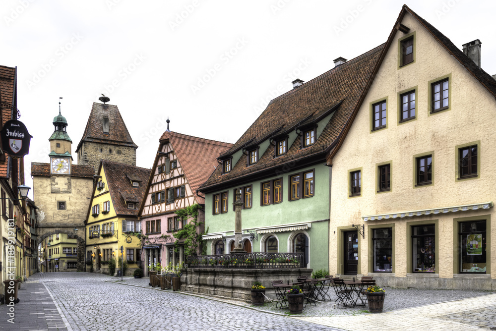 Der Markusturm in der Altstadt von Rothenburg ob der Tauber