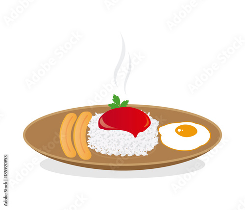 Cuba style rice in vector
