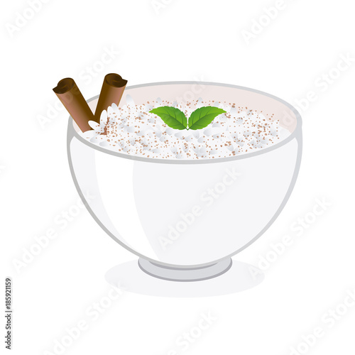Rice pudding in vector